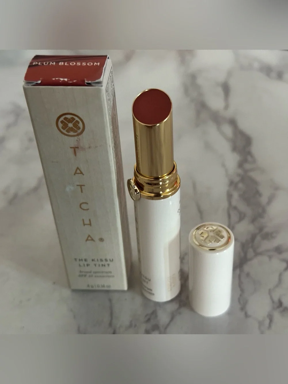 Tatcha Plum Blossom Satin Lipstick — Warm Plum